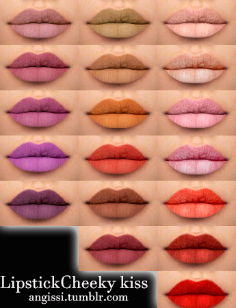 Sims 4 CC's - The Best: Lipstick Cheeky kiss by Angissi