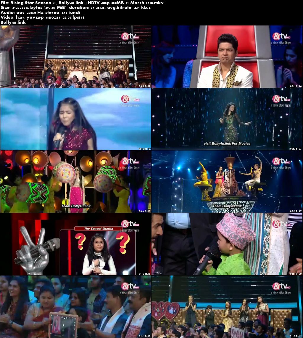 Rising Star Season 2 HDTV 480p 300MB 11 March 2018 Download Rising Star Season 2 HDTV 480p 300MB 11 March 2018 Download