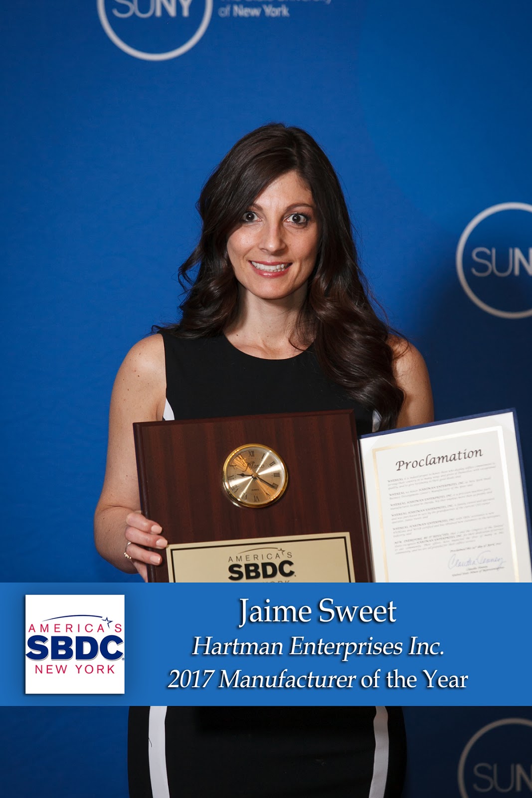 NYSBDC Manufacturer of the Year Jaime Sweet, Hartman Enterprises Inc.