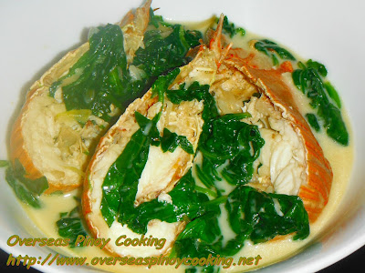 Slipper Lobster in Coconut Milk with Spinach