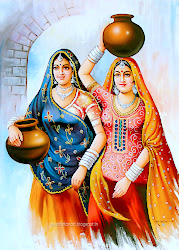 indian village woman pot water painting paintings india ladies digital inadian