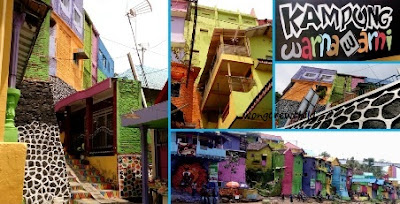 Lokasi Kampung Warna Warni Jodipan berada di bantaran sungai Brantas Kampung Warna Warni Jodipan Malang