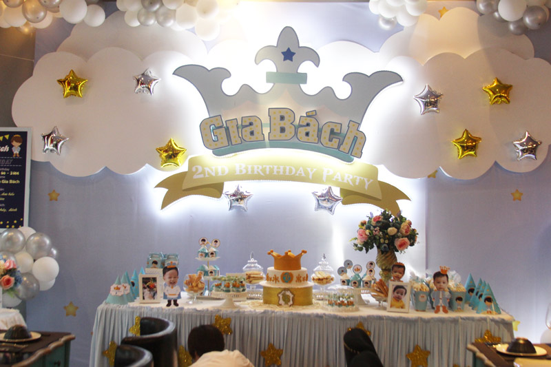 Trang trí sinh nhật cho bé Gia Bách 2 tuổi - Dịch vụ trang trí sinh nhật  tại Hà Nội