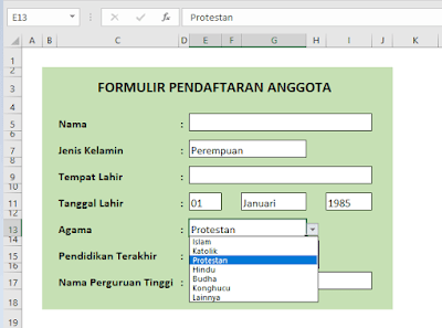  Untuk mempercepat entri data baik pada tabel Cara Menciptakan Sajian Drop Down Di Excel Tanpa Vba Macro