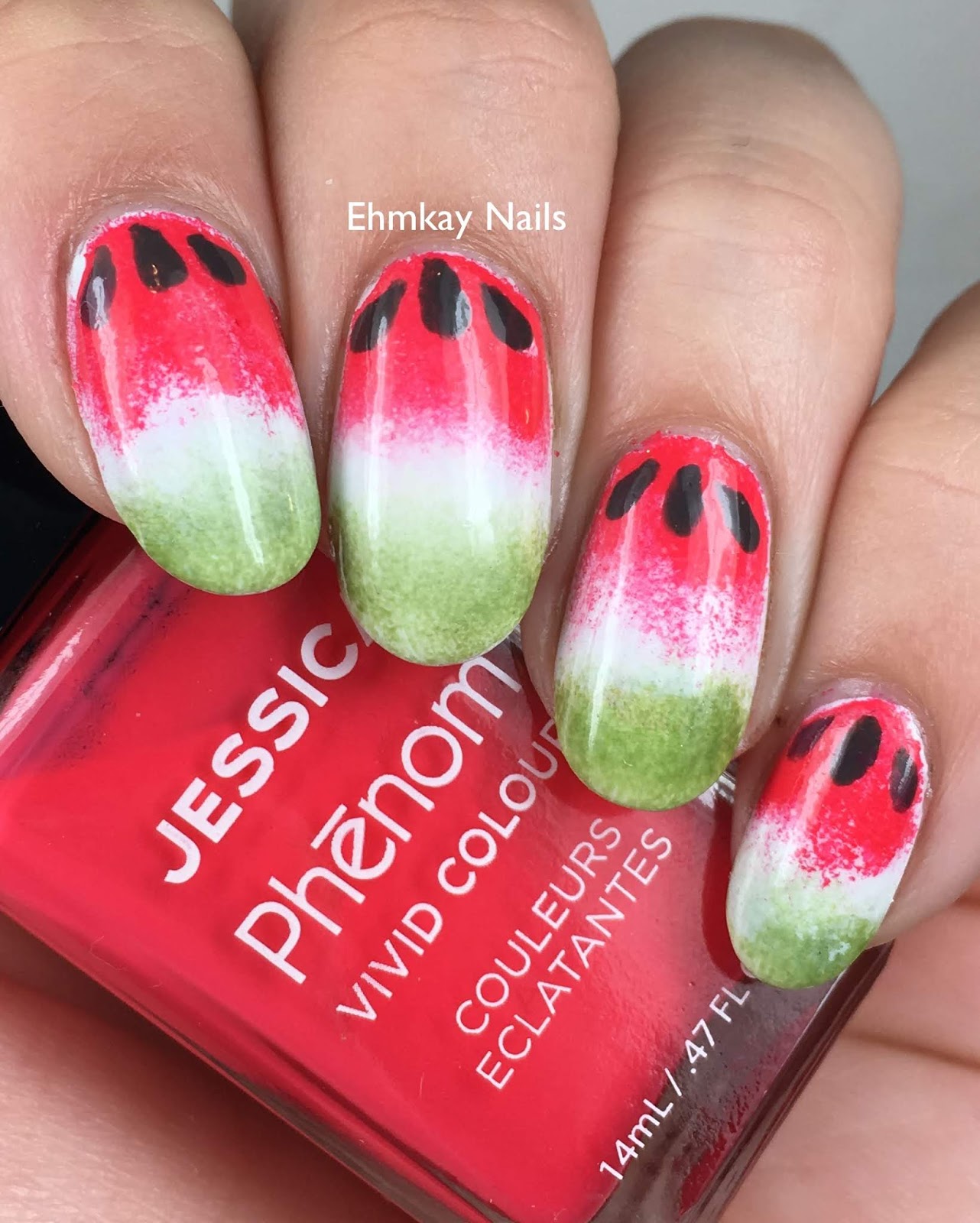 ehmkay nails: Watermelon Nail Art