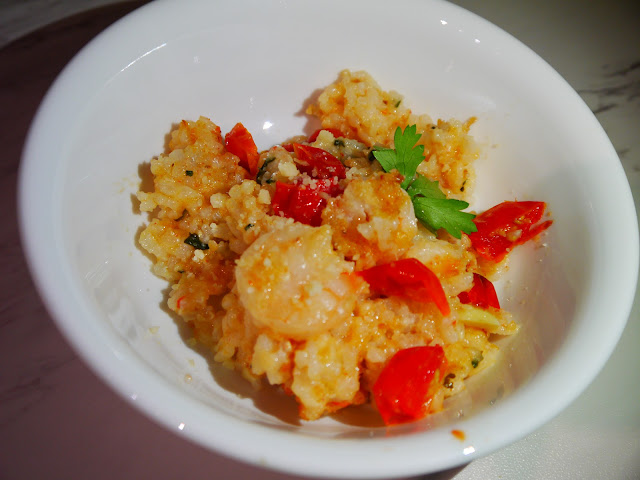 Above shoot of Sicilian Shrimp Risotto in a bowl