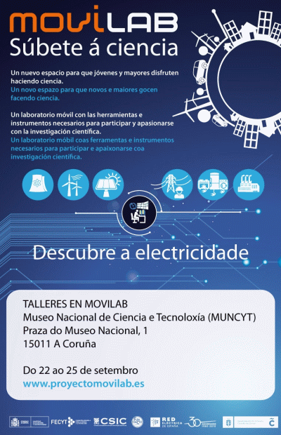 Coruña, 22-25 septiembre: MOVILAB, talleres científicos gratuítos