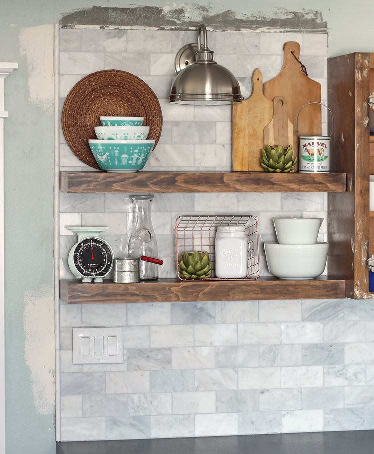 Kitchen Backsplash Shelves the craft patch: how to install floating kitchen shelves over a Kitchen Backsplash Shelves the craft patch: how to install floating kitchen shelves over a