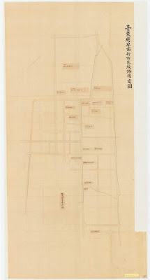 1910年《臺東廳南鄉卑南街市區線路預定圖》