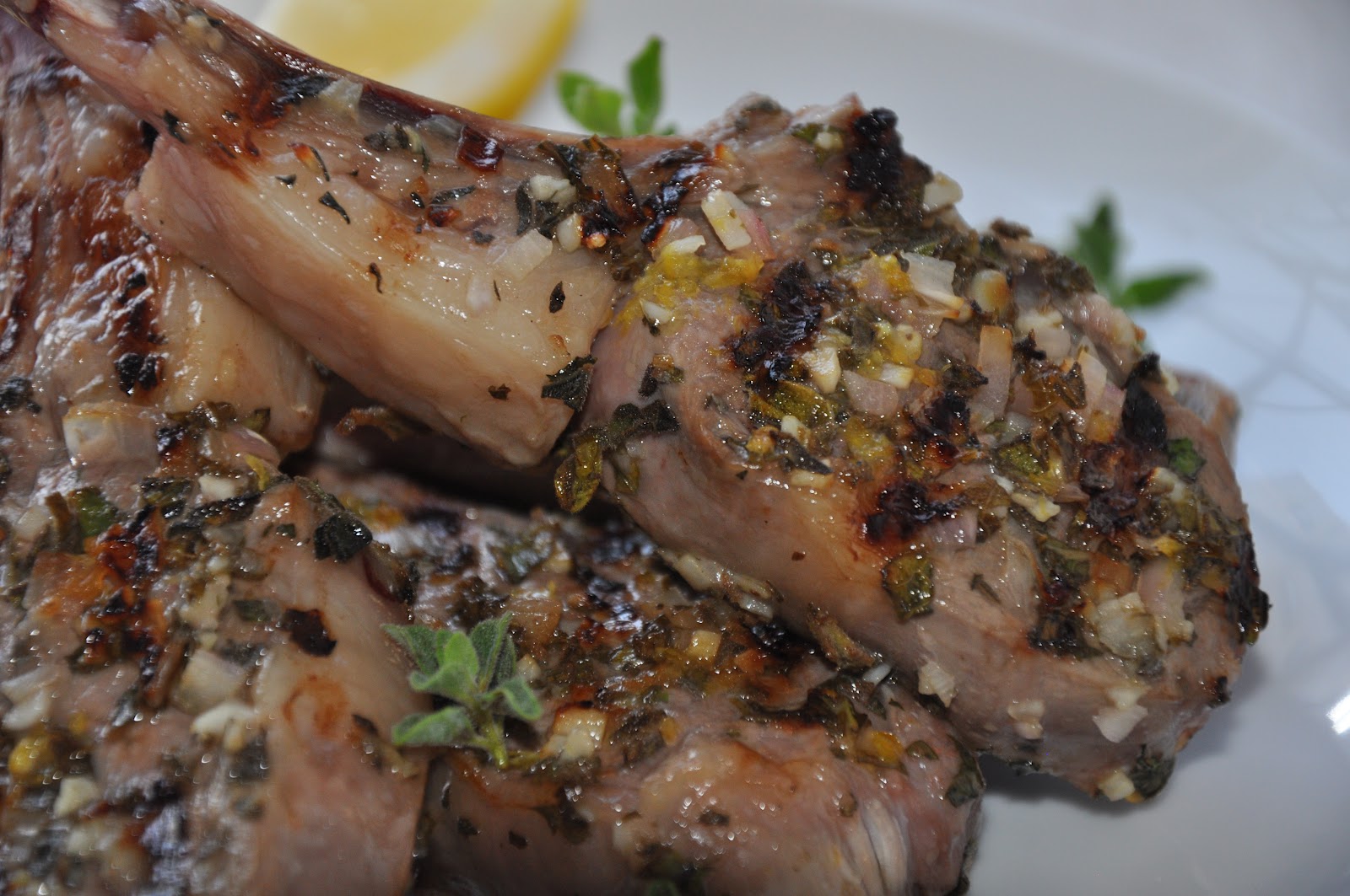 Slice of Rice Lamb Chops with Lemon