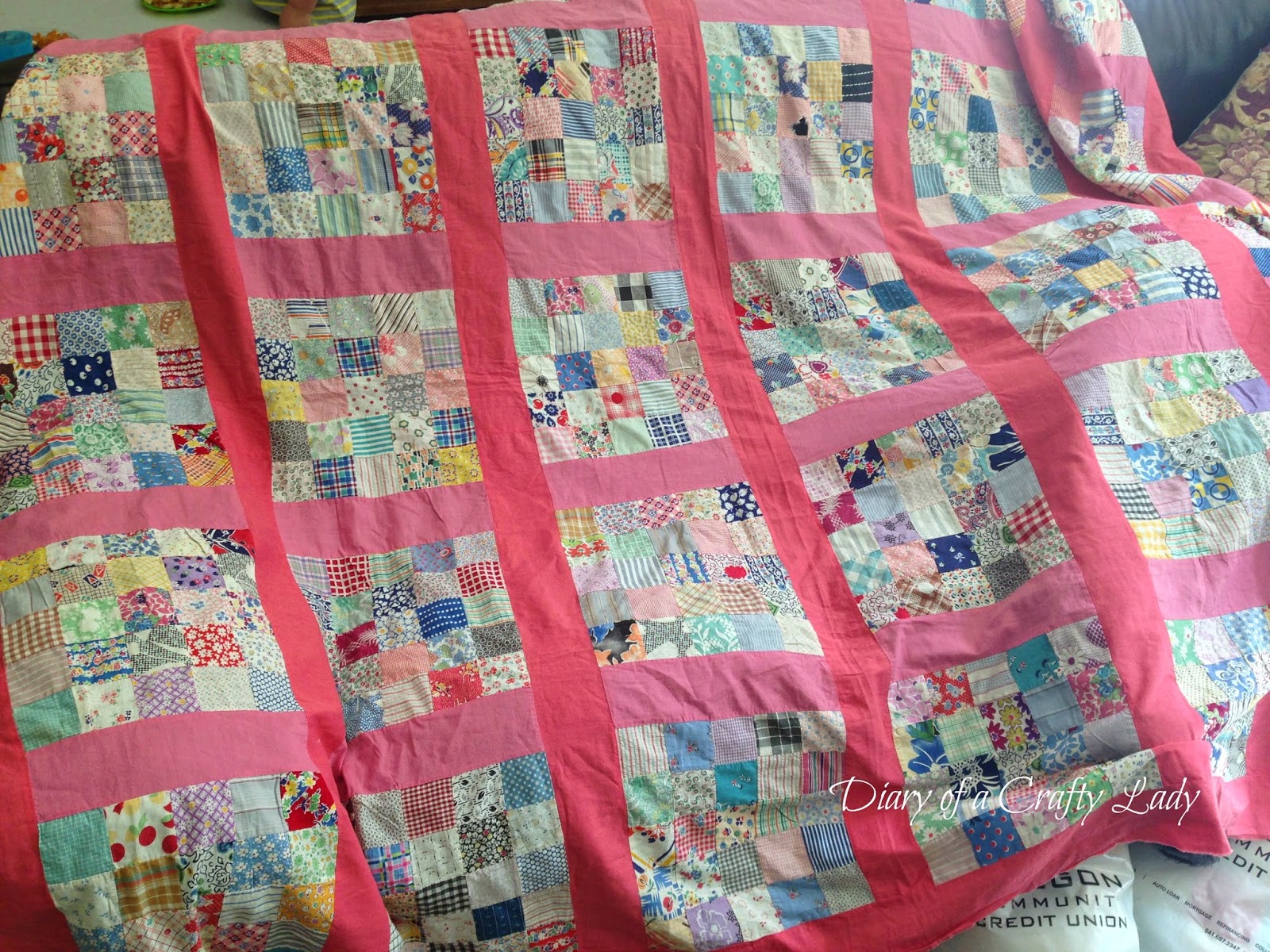 Diary Of A Crafty Lady Antique Quilt Top Now Finished Antique Quilt Top