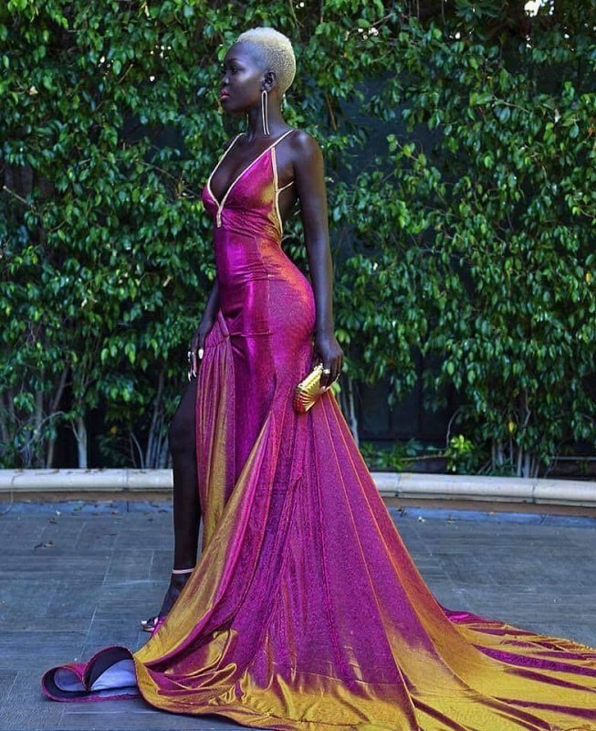 Dark-skinned model Nyakim Gatwech turns heads at 2018 Emmys ~ DNB Stories