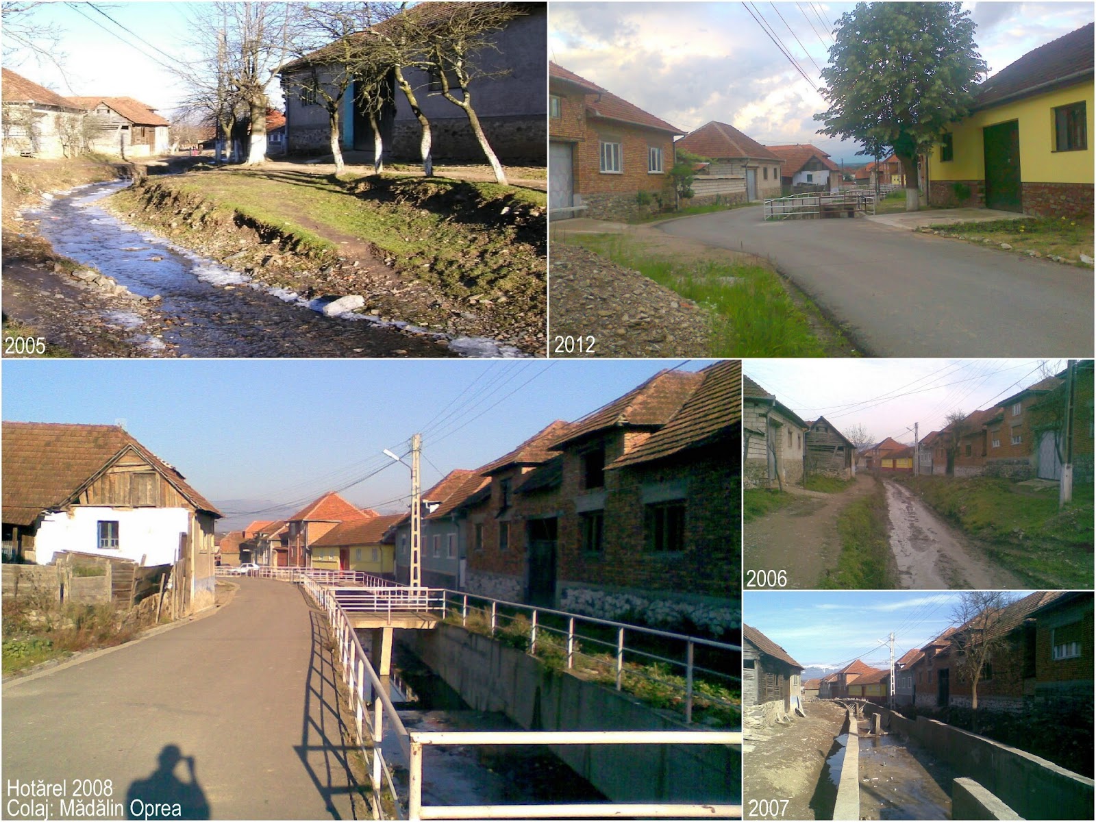 Hotarel, Bihor, Romania colaj 2005 vs 2006 vs 2007 vs 2008 vs 2012 ; satul Hotarel comuna Lunca judetul Bihor Romania
