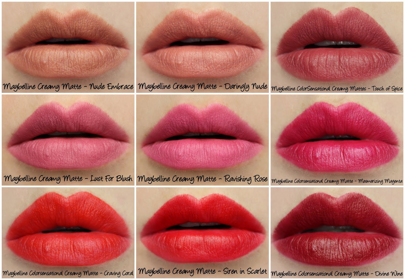 Color Sensational Matte Lipsticks Maybelline Swatches Buscar Con Google