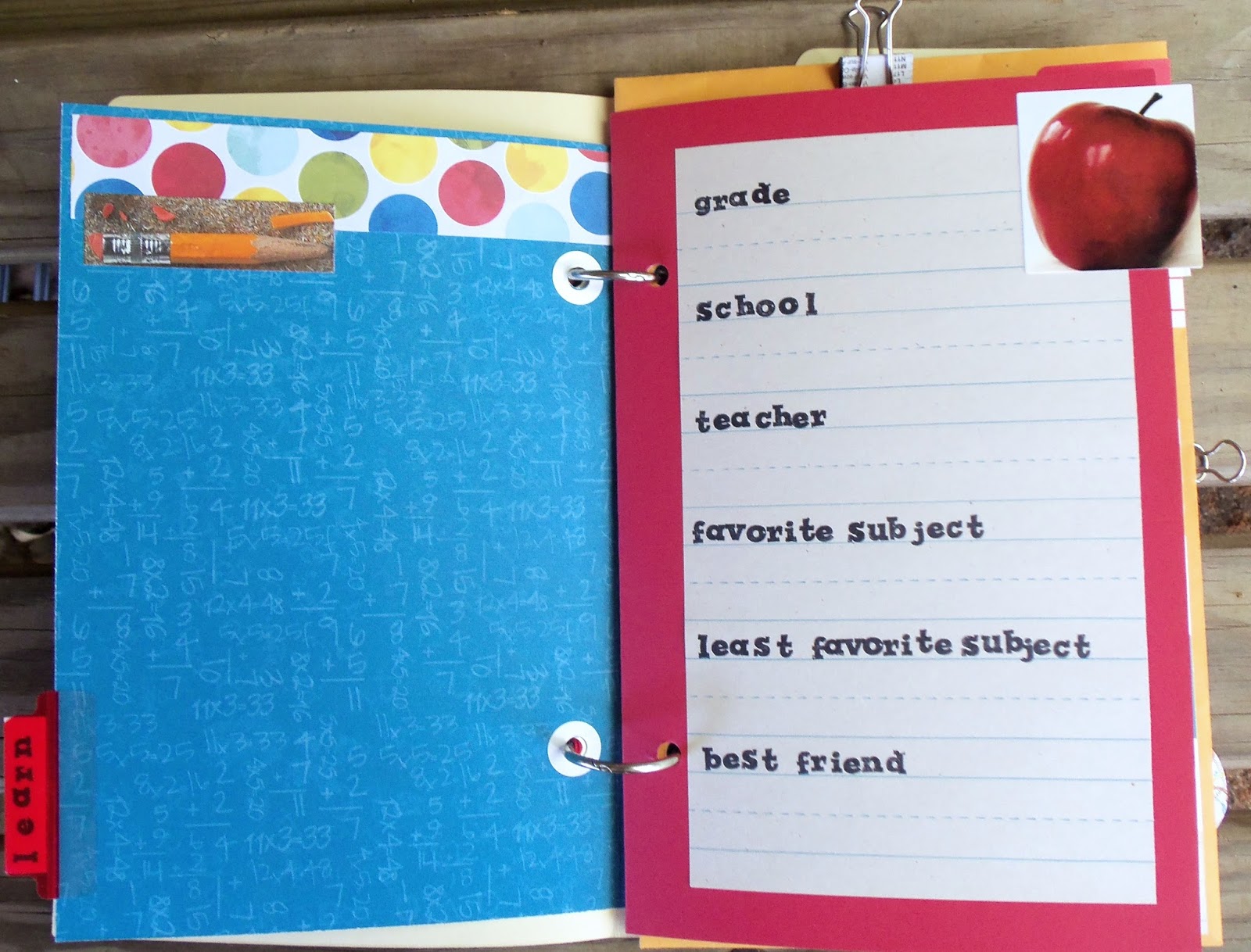 Back to school with a school themed album from Live Love Scrap
