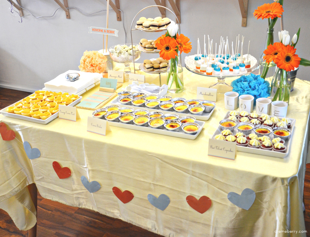 Orange Teal Engagement Dessert Table Creme Berry's Blog