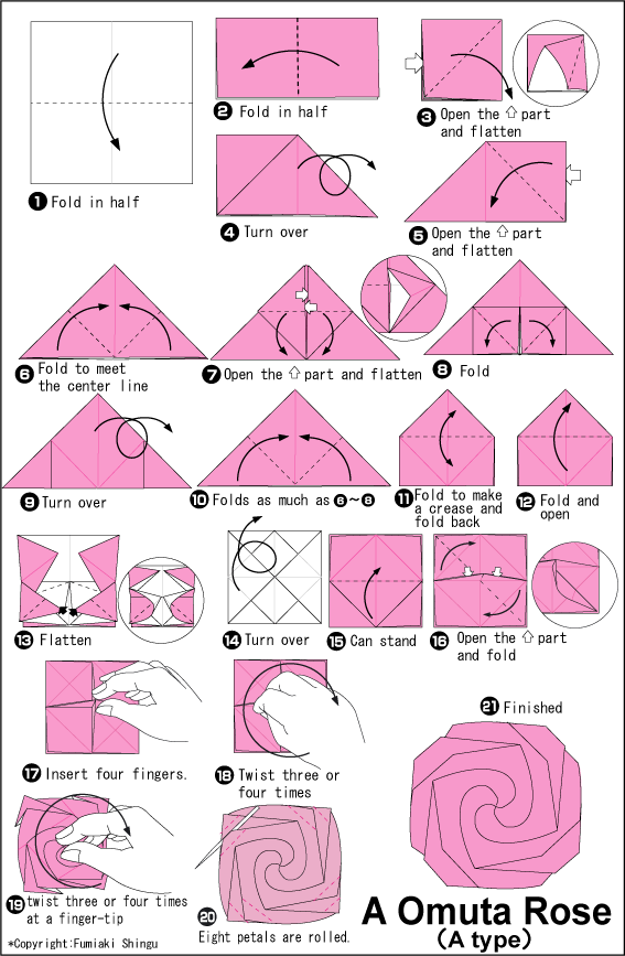 Gaya Terbaru 34+ Cara Membuat Origami Bunga Rose