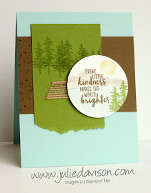 Stampin' Up! Waterfront Mountain Lake Kindness Card ~ 2018 Occasions Catalog ~ Stamp of the Month Club card kit ~ www.juliedavison.com