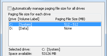 no more disk space windows 7
