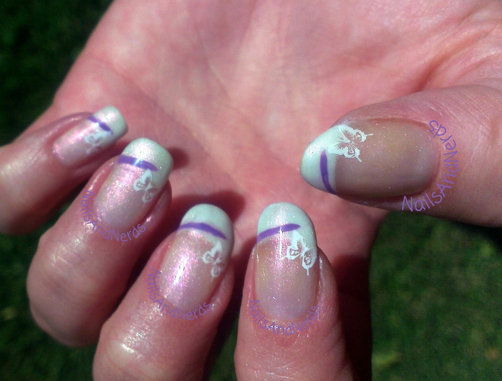 Newcastle nails : Purple & Butterflies