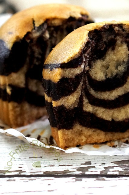 Eggless zebra muffins ~ 无蛋斑马玛芬