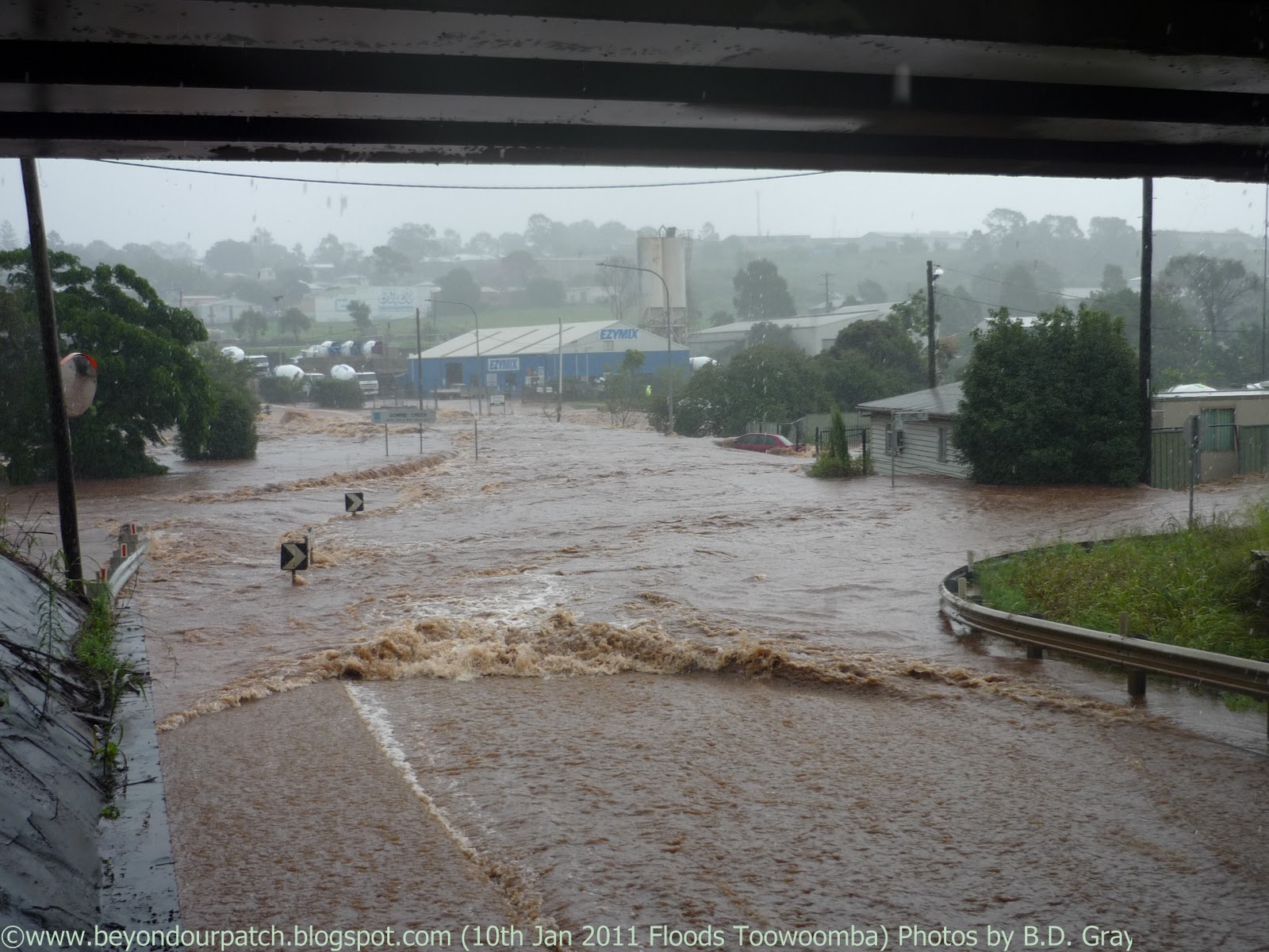 Toowoomba Floods 10th January 2011. Photos by B.D Gray.