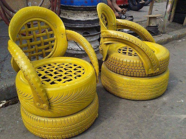 دهشة&quot;daahsha&quot; افكار فنية مختلفة للأعادة أستخدام أطارات السيارات التالفة
