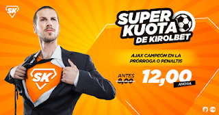 Superkuota 12 en Kirolbet a Ajax campeon Europa League prorroga penales 24 mayo Superkuota 12 en Kirolbet a Ajax campeon Europa League prorroga penales 24 mayo