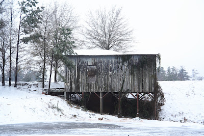 The old sluicegatehouse in the snow