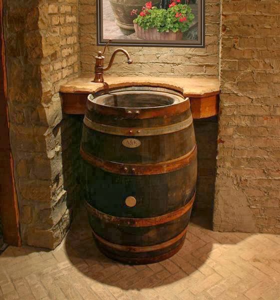 Wooden Barrel Sink