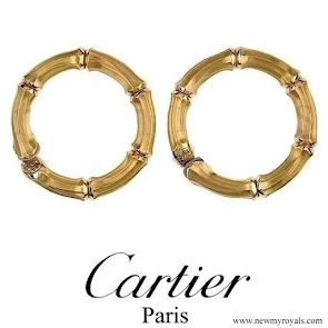 Queen Maxima wore Cartier Gold Bamboo earrings