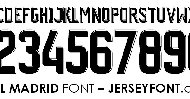real madrid jersey fonts
