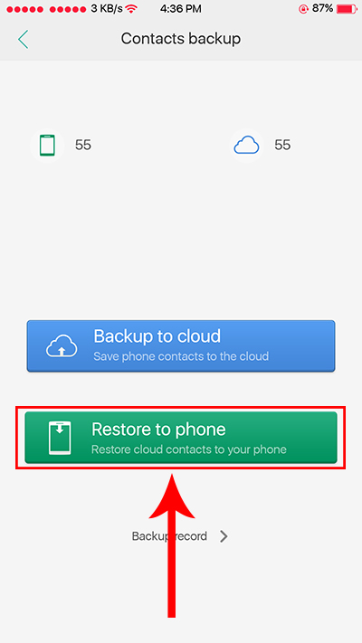 Oppo F3 O-Cloud Backup