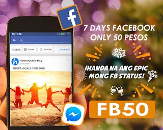 TNT FB50 – 7 Days Facebook 500MB/day for Only 50 Pesos TNT FB50 – 7 Days Facebook 500MB/day for Only 50 Pesos