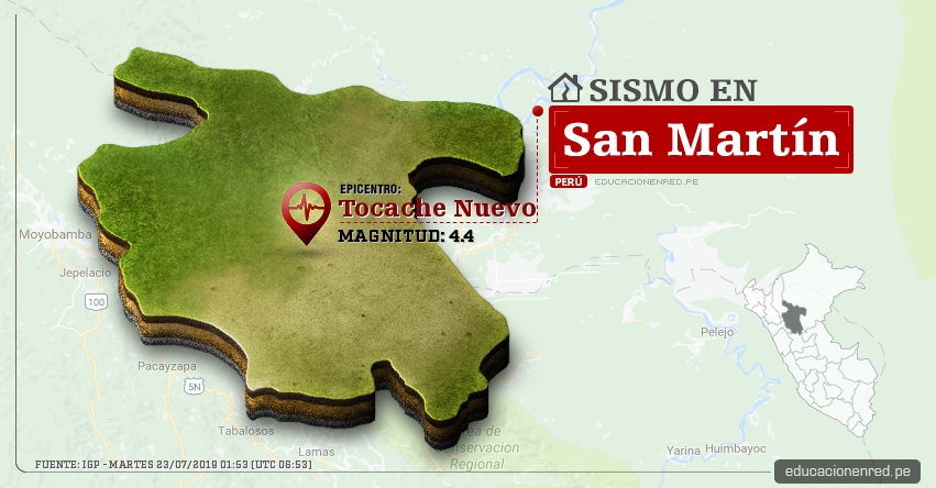 Temblor en San Martín de Magnitud 4.4 (Hoy Martes 23 Julio 2019) Sismo Epicentro Tocache Nuevo - Uchiza - Tarapoto - IGP - www.igp.gob.pe Temblor en San Martín de Magnitud 4.4 (Hoy Martes 23 Julio 2019) Sismo Epicentro Tocache Nuevo - Uchiza - Tarapoto - IGP - www.igp.gob.pe