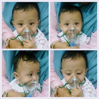 Collage photo of Aina while receiving the 4th nebulizer treatment