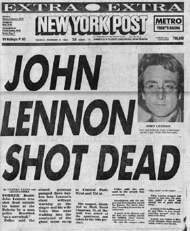 Resultado de imagen de mark chapman asesino de lennon