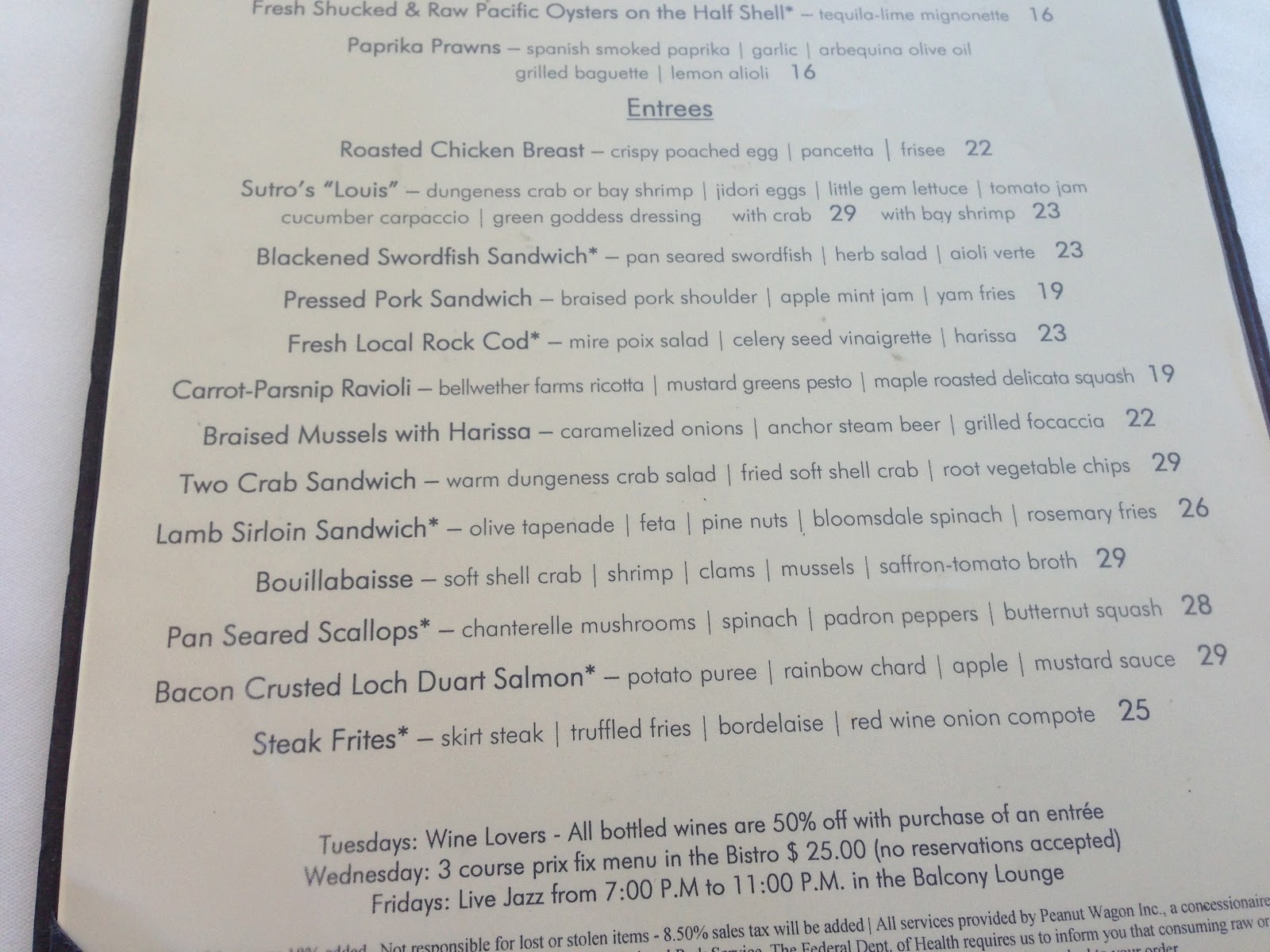 GREAT EATS HAWAII SUTRO'S AT THE CLIFF HOUSE