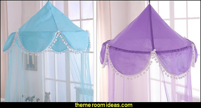 Pom Pom Kids Collapsible Hoop Sheer Bed Canopy  Bed canopy -  Bed Canopies - Bed Crown - Mosquito Netting - Bed Tents - Canopy Beds - Post Bed Canopies - Luxury Canopy netting   - girls bed canopy - Bed Curtains - Curtain Canopy