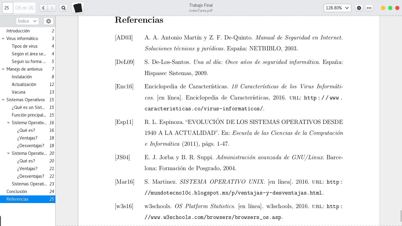 Documento en LaTeX con Bibligrafía estilo chicago.