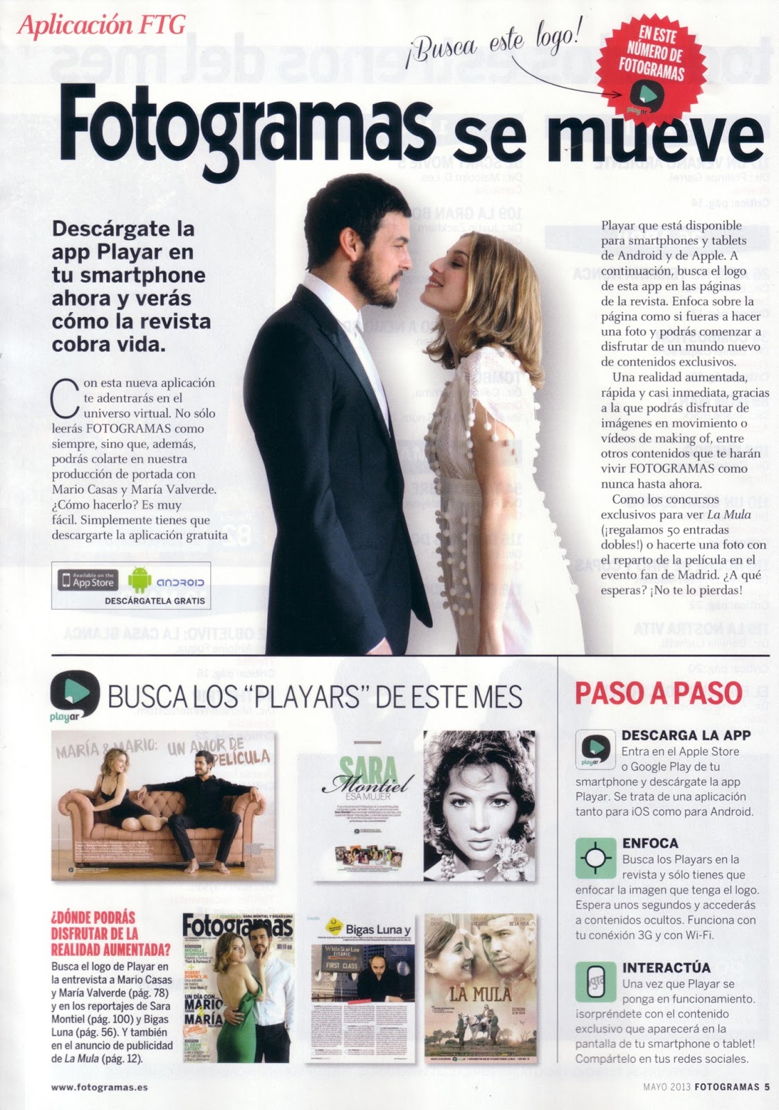 Mario Casas: Mario Casas y María Valverde en la revista Fotogramas