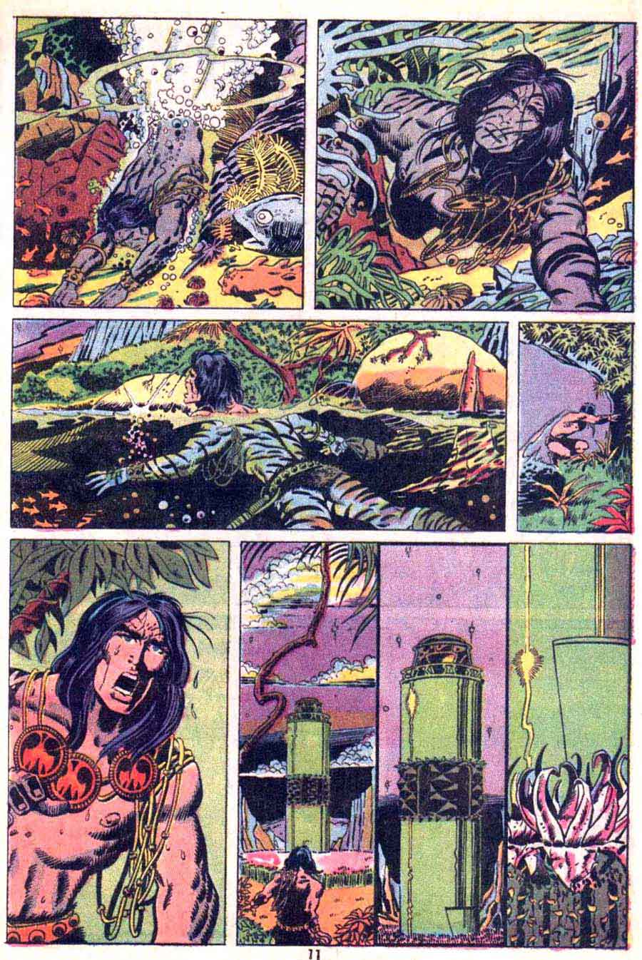 Conan the Barbarian v1 #9 marvel comic book page art by Barry Windsor Smith