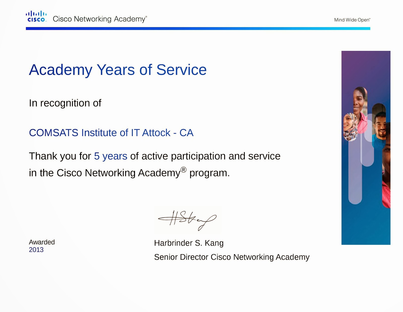 Cisco Networking Academy CIIT Attock Recognition and Awards