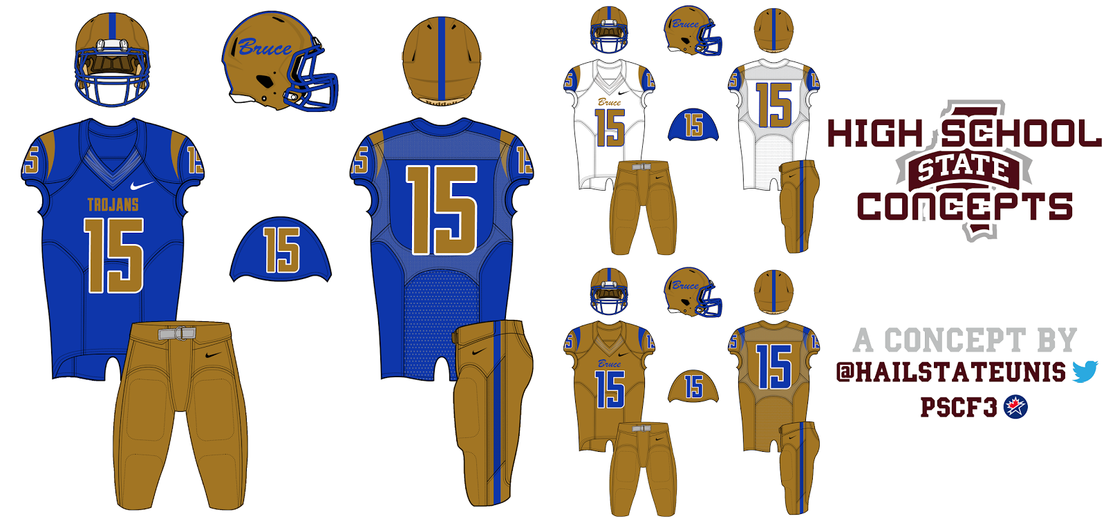 Mississippi High School Football Helmets Bruce