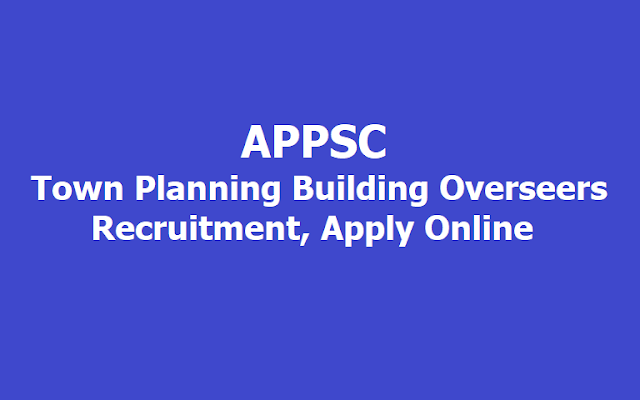 APPSC TPBO Town Planning Building Overseers Recruitment 2019, Apply Online APPSC TPBO Town Planning Building Overseers