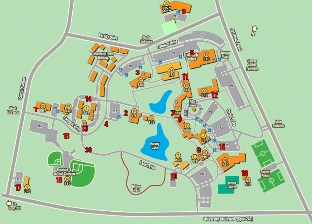32 Ut Tyler Campus Map - Maps Database Source