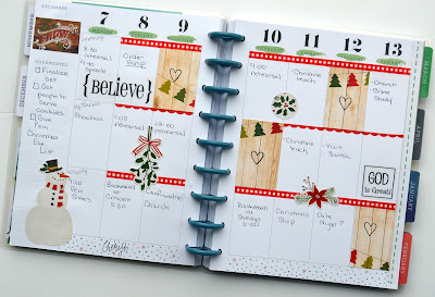 SRM Stickers Blog - December Planner Pages by Christine  -  #planner #december #stickers #christmas #borders #doilies #stitches #clearstamps #janesdoodles #borders #sentiments 