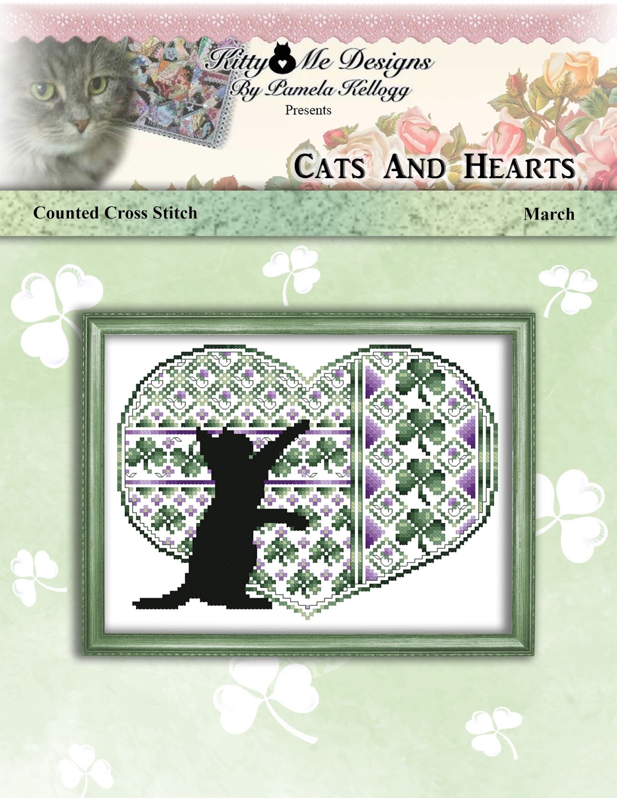 Kitty And Me Designs New Cross Stitch Series!! Cats And Hearts