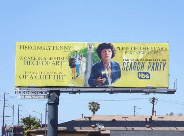 Search Party season 1 Emmy consideration billboard Search Party season 1 Emmy billboard