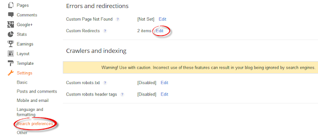 Custom Redirection in blogger blogs Custom Redirection in blogger blogs
